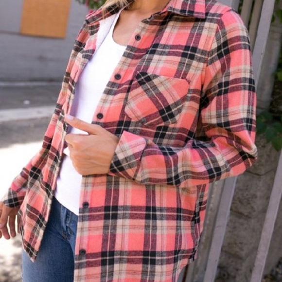 Plaid Flannel Shacket - Picture 2 of 6